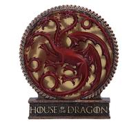 Nemesis Now House of The Dragon Lampe en résine Marron/rouge 20,5 cm Produit officiel House of The Dragon Lampe à trois têtes alimentée par USB