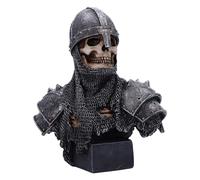 Nemesis Now Into The Knight Buste de Chevalier 19 cm, en résine, Argent, Buste de Chevalier Squelette, Buste médiéval, Statue d'histoire médiévale, coulée dans la Meilleure résine, Peinte à la Main