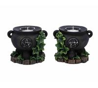 Nemesis Now Ivy Chaudron Pentagrame Sorcellerie Gothique Bougeoir Set D5458T1