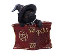 Nemesis Now Kitty's Grimoire Cat Spell Book Figurine 8,2 cm, résine, Rouge, Figurine familière de sorcière, complément Parfait à Toute Collection de Sorcellerie, coulée dans la Meilleure résine,