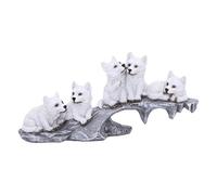 Nemesis Now Litière d'hiver Loups sur Rocher en résine Blanc 25,7 cm