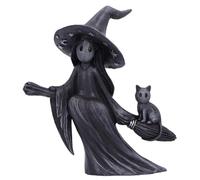 Nemesis Now Little Souls - Figurine de Poutre de 12,7 cm, en résine, Noire, fantôme de sorcière sur Balai, moulée dans la Meilleure résine, Peinte à la Main