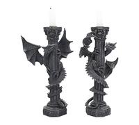 Nemesis Now Lot de 2 bougeoirs Les Gardiens de la Lumière, 28 cm, Noir