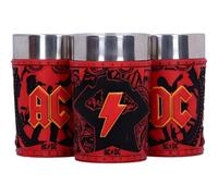 Nemesis Now Lot de 3 verres à shot ACDC Logo 8,7 cm, résine, produit officiel ACDC, mini tasses à collectionner ACDC, trois verres à shot ACDC, coulés dans la meilleure résine, habilement peints à la