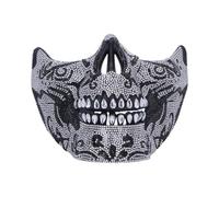 Nemesis Now Masque de bal masqué en forme de tête de mort avec strass, cadeau et cosplay pour bal masqué, événements gothiques, argenté