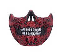 Nemesis Now Masque de bal masqué en forme de tête de mort - Motif squelette complexe avec strass, cadeaux et cosplay pour bal masqué, événements gothiques - Rouge