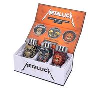 Nemesis Now – Lot 3 verres shot en résine Metallica – licence officielle, inserts inox, coffret