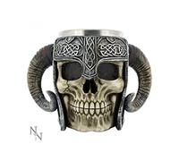 Nemesis Now Mug Chope Tête de Mort Viking Marron 16cm B2091F6