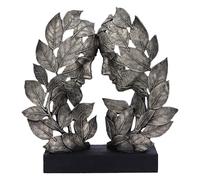 Nemesis Now Natural Emotion - Amour 31 cm, résine, argent, tête touchante, sculpture, feuilles, sculpture, cadeau de mariage ou de Saint-Valentin, idéal pour les amateurs de nature et d'art, coulée