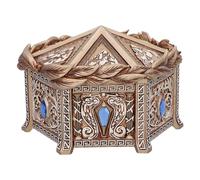 Nemesis Now Pandora's Box Boîte à bijoux en résine dorée 11 cm Style gothique Mythologie grecque Décoration d'intérieur Détails dorés avec intérieur en velours rouge moulé dans la résine la plus fine