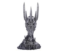 Nemesis Now Photophore Le Seigneur des Anneaux Sauron 33 cm en résine, argent, sculpture du Seigneur des Anneaux Sauron sous licence officielle, insert en métal pour tenir une bougie chauffe-plat,