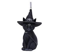 Nemesis Now Cult Cuties Purrah Décoration à Suspendre en résine Noir 11,5 cm Adorable Chat Sorcier Envoûtant Chat Sorcière moulé dans la résine la Plus Fine Peint à la Main