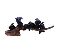 Nemesis Now Purrfect Figurine de Chat Noir et bâton de Balai sorcière 27,5 cm