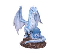 Nemesis Now Safira - Statue de dragon en résine - Dragon bleu glacier avec œuf - Illumination LED - Figurine de dragon peinte à la main pour collectionneurs