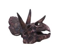 Nemesis Now Statue de crâne de dinosaure - Cadeaux et décoration pour les amateurs de paléontologie et les collectionneurs - Fossile de dinosaure en résine peint à la main - Tricératops