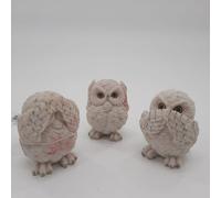 Nemesis Now Statuette de hibou grand-duc 8 cm blanc Objets de collection à la maison