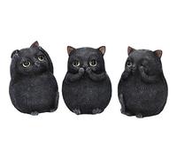 Nemesis Now – Figurine en résine – Motif Trois Chats Gras – 8,5 cm – Noir