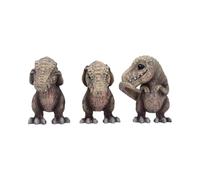 Nemesis Now Three Wise See No Evil Hear No Evil Speak No Evil Figurines, adorables objets de collection en résine peints à la main et cadeau - Tyrannasaurus Rex