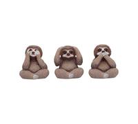 Nemesis Now Three Wise See No Evil Hear No Evil Speak No Evil Figurines, adorables objets de collection en résine peints à la main et cadeau - Paresseux