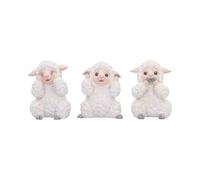 Nemesis Now Three Wise See No Evil Hear No Evil Speak No Evil Figurines, adorables objets de collection en résine peints à la main et cadeau - Mouton