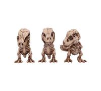 Nemesis Now Three Wise See No Evil Hear No Evil Speak No Evil Figurines, adorables objets de collection en résine peints à la main et cadeau - Squelettes de Tyrannasaurus Rex