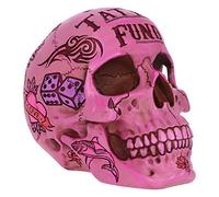 Nemesis Now Décoration crâne Tribal Tattoo Fund Rose 15 cm