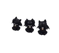 Nemesis Now Trois Figurines de vampuss de la Sagesse 9 cm, en résine, Noir, Figurines de Chat Vampire, Trois Figurines de vampuss sages, Cadeau de sorcière, décoration d'halloween, coulées dans la