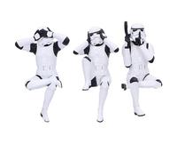 Nemesis Now Trois Figurines de Stormtrooper Assis de 11 cm, résine, Blanche, Officielle, Stormtrooper, Trois sages, Collection de Film de Science-Fiction, coulées dans la Meilleure résine, peintes à