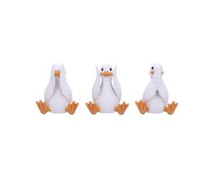 Nemesis Now Trois figurines Wise See No Evil Hear No Evil Speak No Evil Figurines, adorables objets de collection en résine peints à la main et cadeau - Oies de la sagesse