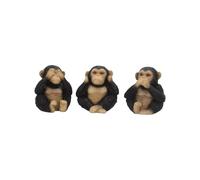 Nemesis Now U4174M8 Three Wise Chimps Figurine 8cm Black