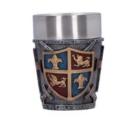 Nemesis Now Verre à liqueur héraldique, tasse médiévale ornée pour boire, symbole de fleur de lys noble or
