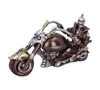 Nemesis Now Wheels of Steel Figurine Squelette de Moto Steampunk Argenté 29 cm