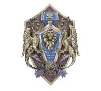 Nemesis Now World of Warcraft Alliance Plaque murale 30 cm Bleu Produit officiel World of Warcraft Décoration murale à suspendre Pièce d'exposition de jeu moulée dans la résine la plus fine peinte à