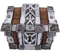 Nemesis Now World of Warcraft - Coffre au trésor - avec couverture argent de 10,5 cm, résine, argent/marron, marchandise officielle de World of Warcraft, Box de Coffre au trésor, Box de control de