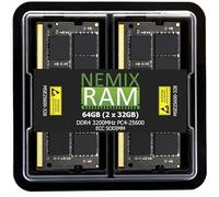 NEMIX RAM Kit de mémoire SODIMM DDR4 3200 MHz PC4-25600 2Rx8 1,2 V 260 Broches ECC sans Tampon 64 Go (2 x 32 Go)