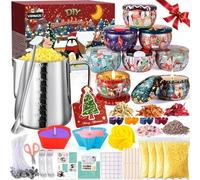 NEMMXUB Kit de Fabrication de Bougies de Cire Bricolage,DIY Bougies, Kit Fabrication Bougies Parfumées, mèches de Bougie,Pot de Fabrication, boîtes de Bougies, Autocollants de mèche, colorant de coule