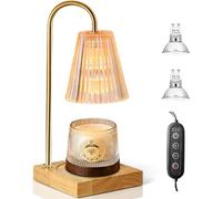 NEMMXUB Lampe Chauffe-Bougie électrique, Lampe De Fusion De Cire D'aromathérapie à Intensité Variable, Chauffe-Bougie pour Faire Fondre des Bougies Parfumées, Hauteur Réglable avec 2 Ampoules