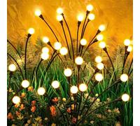 NEMMXUB Lumiere Luciole Solaire Exterieur, 4 Pièces 10 Led Luciole Solaire Exterieur Jardin, Lumières Solaires de Jardin, Lucioles Lumiere Solaire IP65 Étanche, pour Allée Terrasse Jardins Décoration