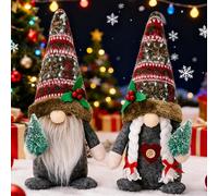 NEMMXUB Paire GNOME De Noel, 30cm Lutin Farceur De Noel en Peluche,Lutin De Noel Decoration GNOME, Cadeau Parfait pour Noël Nouvel an pour Noël Cheminées Décoration De Fête