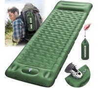 NEMMXUB Tapis de Camping Gonflable Ultraléger avec Oreiller - Matelas Gonflable 1 Place, Matelas autogonflant de Camping, Tapis de Couchage Ultraléger avec Pompe à Pied, pour Campings, Voyage, Tente