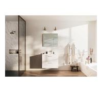 Nemo Go Ensemble de meuble - 80x65x45.5cm - 2 tiroirs - avec poignée - 1 vasque Blanc mat - 1 trous de robinet - avec miroir - MDF standard white SW796974 - SW404481 - SW451959 - SW403295 - SW4522