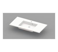 Nemo Spring Coste Lavabo pour meuble avec 1 vasque 100x50x20cm avec trou de robinet et trop-plein marbre artificiel blanc 930954