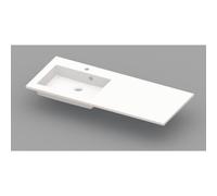 Nemo Spring Coste Lavabo pour meuble avec 1 vasque gauche 120x50x20cm avec 1 trou de robinet et trop-plein marbre artificiel blanc 930956
