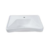 Nemo Spring Ergovita Lavabo - 67.5x53x21.5cm - trou d'évacuation D4.5cm - trou de robinet traversant - trou de robinet D3.5cm - sans trop-plein - porcelaine - blanc HDWL010