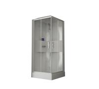 Nemo Spring lilou hamam cabine de douche hydrostatique en polystyrène épaisseur 4 mm brillant entrée d'angle avec portes coulissantes 2 parties verre de sécurité 6mm bac à douche acrylique brillant 90