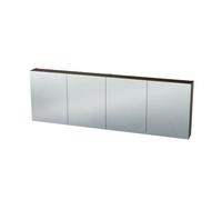 Nemo Spring Nebulo armoire de toilette luxe - 200x65x17.8cm - 4 portes miroir doubles - étagères en verre - avec prise - sans interrupteur - couleur : U960 ST9 Onyx Grey 20037119