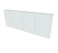 Nemo Spring Nebulo Luxe armoire de toilette avec miroir B1800 x H650 x P163 mm 4 portes miroir doubles faces étagères en verre avec prise sans interrupteur couleur Minnesota Oak Chocolat 20037852