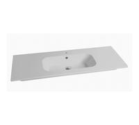 Nemo Spring Nubes tablette en porcelaine 1 lavabo avec trou de robinet avec trop-plein 1210 x 465 x 170 mm blanc mat QS12146151