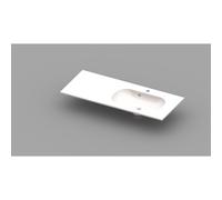 Nemo Spring Ovum 20 lavabo-plan de toilette droit 1200 x 500 x 200 mm avec trop-plein marbre de synthèse blanc 930949