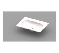 Nemo Spring Ovum Lavabo pour meuble avec 1 vasque 70x50x20cm avec trou de robinet et trop-plein marbre artificiel blanc 930963